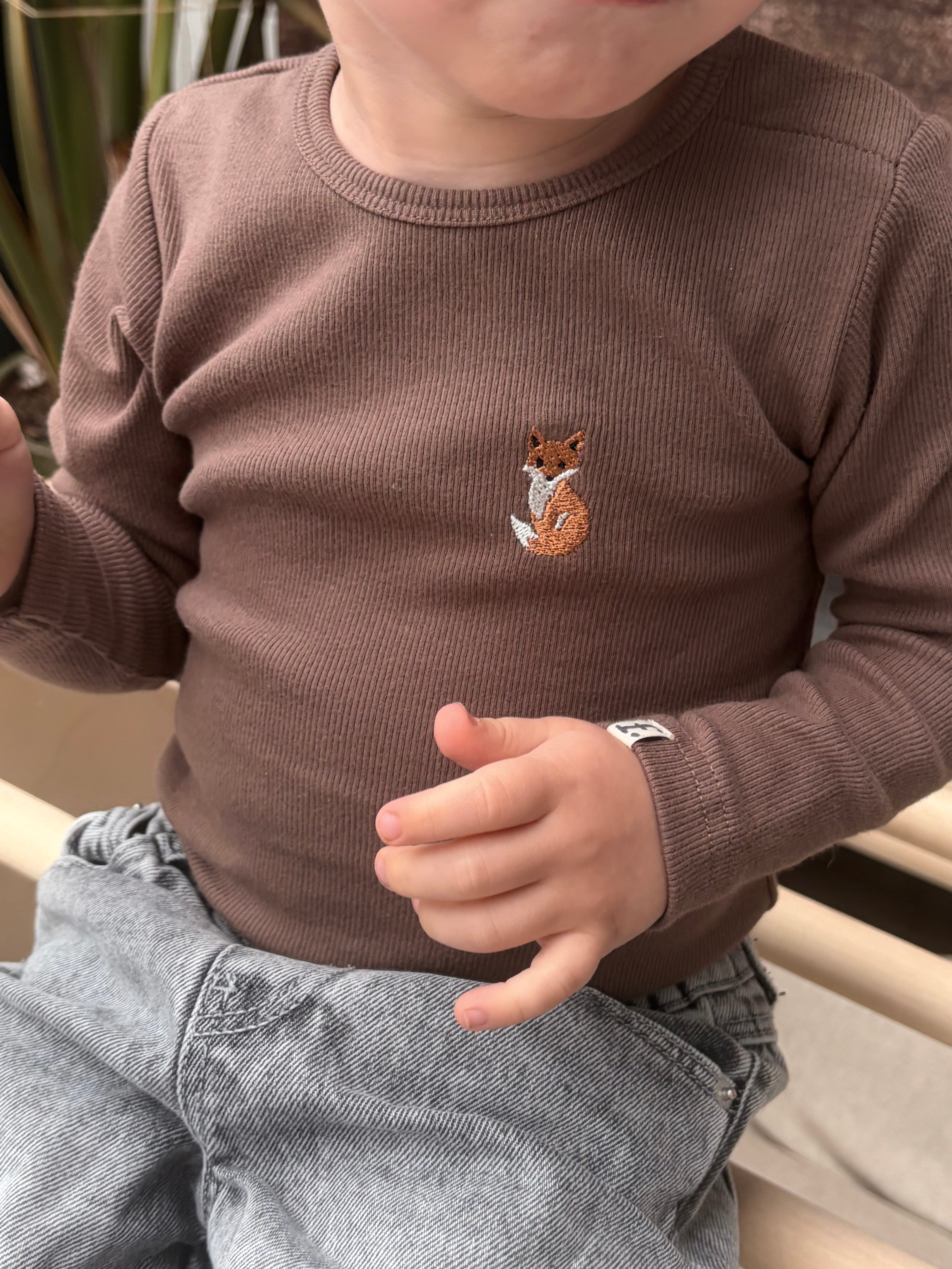 Onze unieke meegroeiromper (Walnoot met vos)