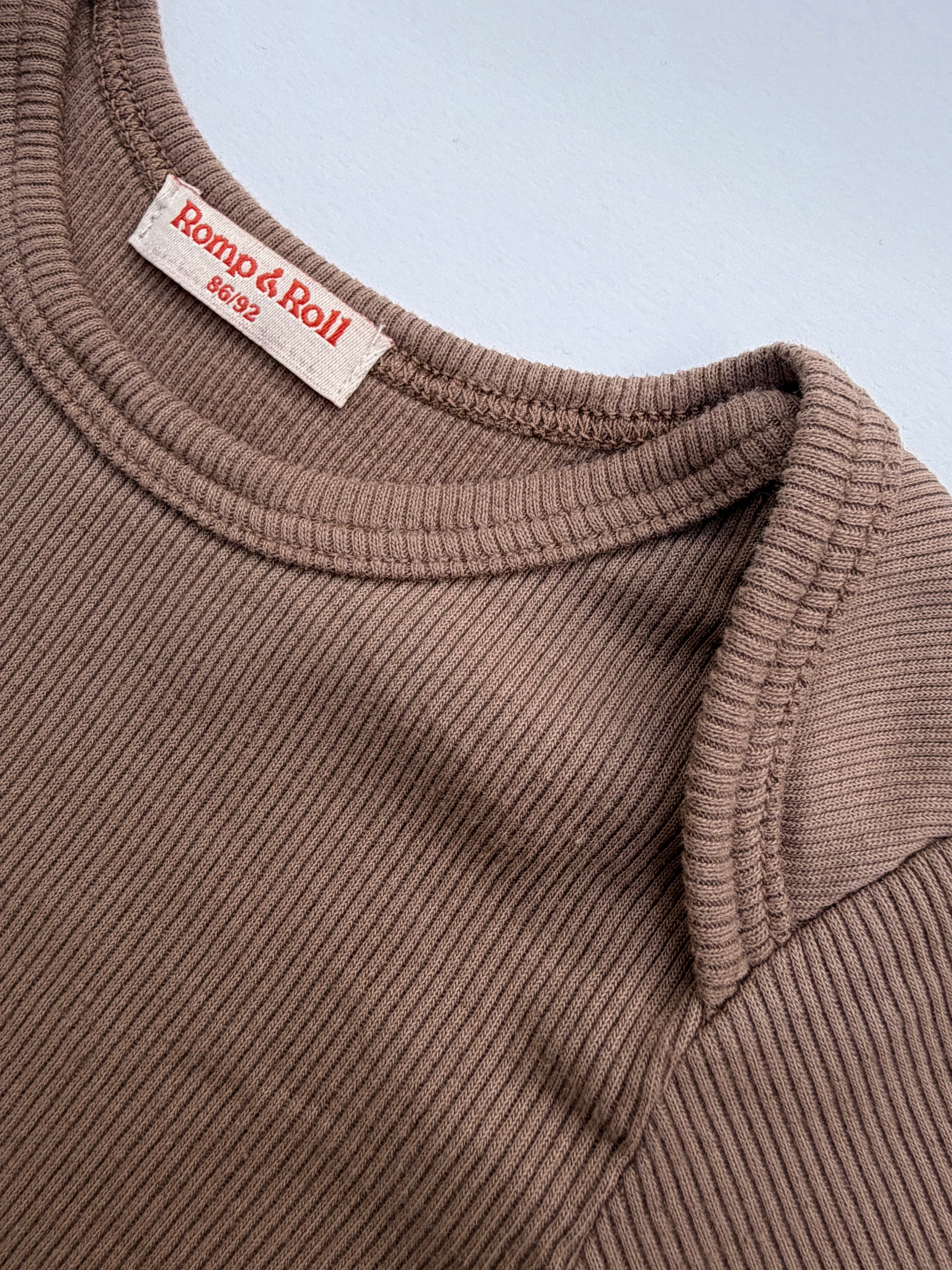 Romp&Roll meegroeiromper (Woodland (korte mouw) met eigen keus borduursel)